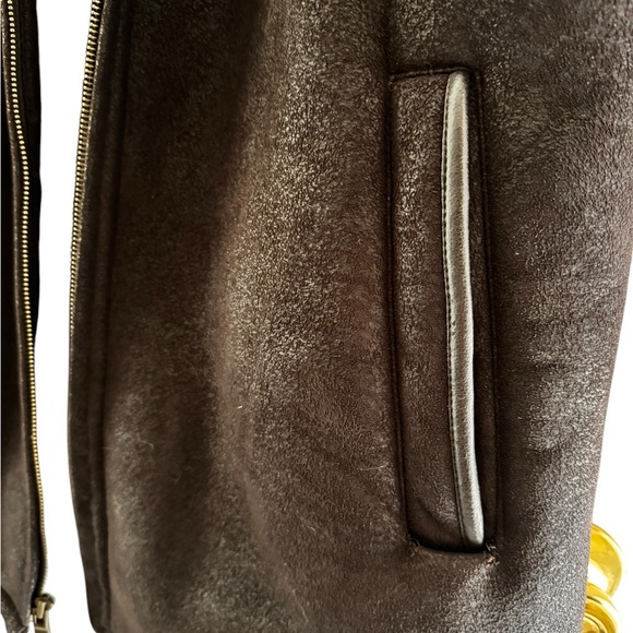 Tasso Elba Brown Lined Heavy Long Coat Jacket Size L - Picture 4 of 8